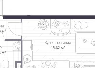 Квартира на продажу студия, 24.7 м2, Ленинградская область