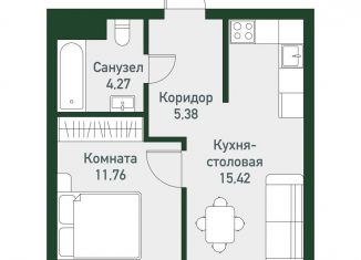 Продам однокомнатную квартиру, 36.8 м2, Челябинская область