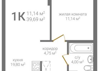 Продаю однокомнатную квартиру, 39.7 м2, Нижний Новгород, 2-я Оранжерейная улица, 6А