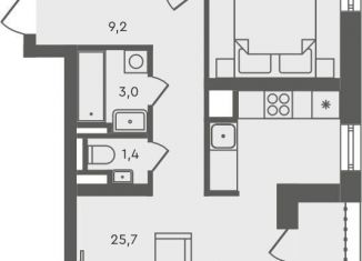 Продажа однокомнатной квартиры, 62.2 м2, Курганская область