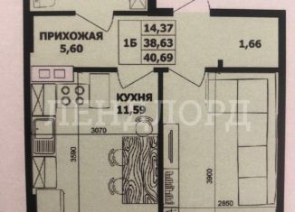 Однокомнатная квартира на продажу, 40.7 м2, Ростовская область, 20-я улица, 49
