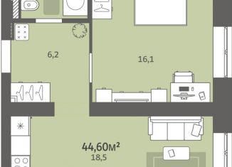 Продаю 1-комнатную квартиру, 44.6 м2, деревня Хохряки, микрорайон Богатыри, 11