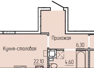 Продам однокомнатную квартиру, 49.5 м2, Батайск