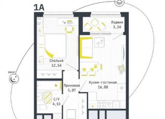 Продается однокомнатная квартира, 40.6 м2, Рязань, Шереметьевская улица, 12к4