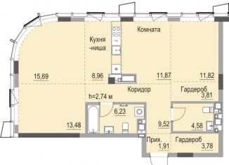 Квартира на продажу студия, 94.8 м2, Ижевск, Октябрьский район, улица Лихвинцева, 17
