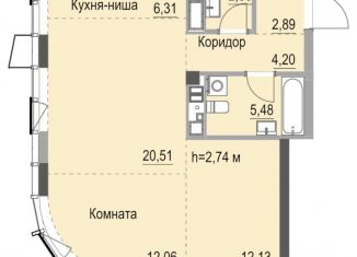 Продажа квартиры студии, 68.9 м2, Ижевск, улица Лихвинцева, 17