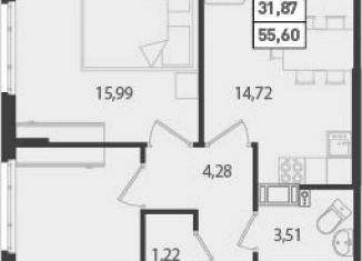 Продажа двухкомнатной квартиры, 56 м2, Мурино, улица Шоссе в Лаврики, 95