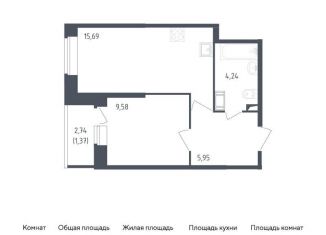 Продажа 1-комнатной квартиры, 36.8 м2, Санкт-Петербург, жилой комплекс Живи в Рыбацком, 5