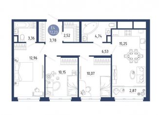 Продается 3-комнатная квартира, 72.2 м2, Рязанская область