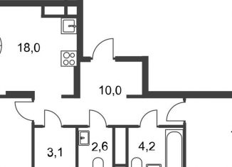 Продается 2-комнатная квартира, 62.6 м2, поселение Внуковское, 17-й квартал, к2