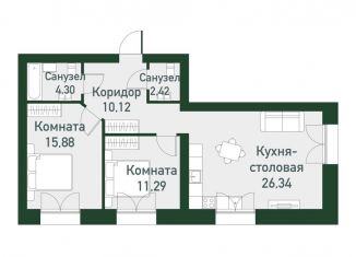 Продам 2-комнатную квартиру, 72.7 м2, Екатеринбург, метро Чкаловская