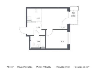 Продам однокомнатную квартиру, 35.3 м2, Московская область, жилой комплекс Прибрежный Парк, 10.2