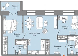 Продам 3-комнатную квартиру, 71 м2, Ульяновская область, жилой комплекс Центрополис, 5