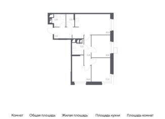 Продается трехкомнатная квартира, 73.3 м2, Москва, многофункциональный комплекс Тропарево Парк, к2.1