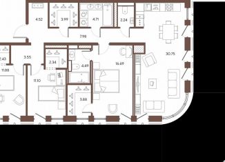 Продаю 3-ком. квартиру, 110.6 м2, Санкт-Петербург, метро Приморская, 20-я линия Васильевского острова, 19