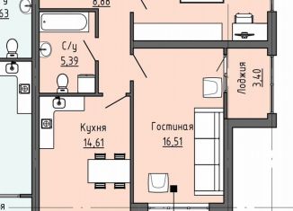 Продажа 1-ком. квартиры, 48.3 м2, Грозный, проспект В.В. Путина, 2