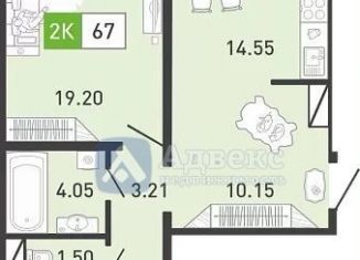 Продаю 2-комнатную квартиру, 67.5 м2, деревня Патрушева, улица Михаила Лермонтова, 1к1