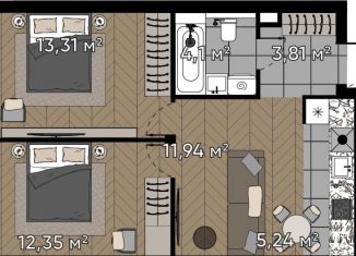 Продаю 2-комнатную квартиру, 50.8 м2, Москва, метро Октябрьское поле, улица Берзарина, 37