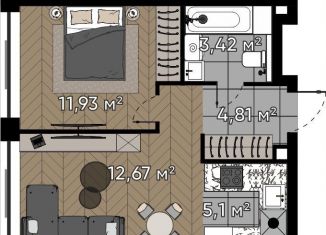 Продается 1-ком. квартира, 37.9 м2, Москва, метро Октябрьское поле, улица Берзарина, 37