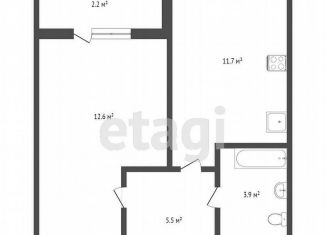 Продам однокомнатную квартиру, 33.9 м2, Тюмень, Полевая улица, 117к6, ЖК Озёрный Парк