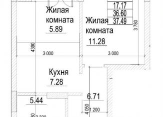 Продажа 2-комнатной квартиры, 37.5 м2, Новосибирск, метро Красный проспект, Фабричная улица, 4/1