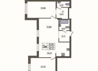 2-ком. квартира на продажу, 76.7 м2, Санкт-Петербург, Московский проспект, 72к2, муниципальный округ Московская Застава