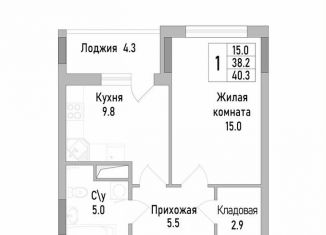 Продается 1-ком. квартира, 40.3 м2, Липецкая область, улица Тельмана, 120