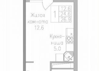 1-ком. квартира на продажу, 26.9 м2, Липецк