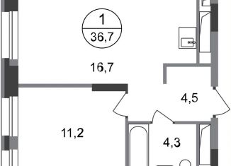 Продам 1-ком. квартиру, 36.7 м2, Московский