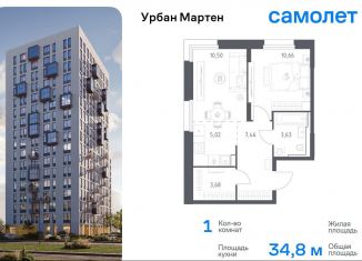 Продается 1-комнатная квартира, 34.8 м2, Уфа, улица Рашита Манурова, Дёмский район