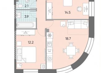 2-ком. квартира на продажу, 57.9 м2, Москва, жилой комплекс Зиларт, 18/19/27, Даниловский район