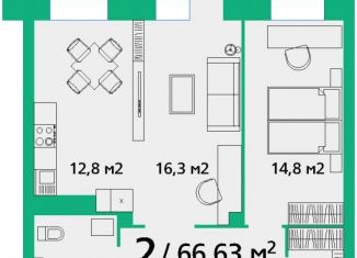 Продам 1-ком. квартиру, 66.7 м2, Красноярский край, улица Березина, 82Д