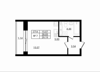 Продам квартиру студию, 29.2 м2, деревня Разбегаево