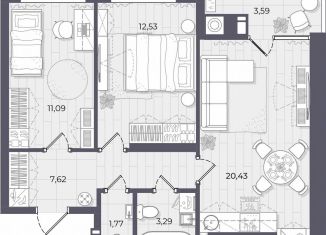 Продается 2-ком. квартира, 59.7 м2, Астрахань