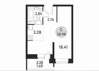 Продается квартира студия, 27.3 м2, Тюменская область, Полевая улица, 4