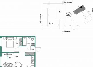 Продается 2-ком. квартира, 38.6 м2, Тюмень, Калининский округ