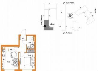 Продается 1-комнатная квартира, 31.5 м2, Тюмень, Калининский округ, Краснооктябрьская улица, 10к1