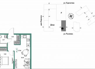 Продажа двухкомнатной квартиры, 37 м2, Тюмень, Калининский округ, Краснооктябрьская улица, 10к1