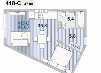 Продажа квартиры студии, 47 м2, Зеленоградск, улица Гагарина, 87