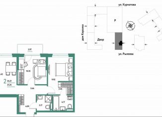 Продается 2-ком. квартира, 54.2 м2, Тюмень, Краснооктябрьская улица, 10к1