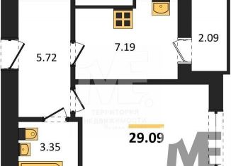 1-комнатная квартира на продажу, 29.1 м2, Калининград