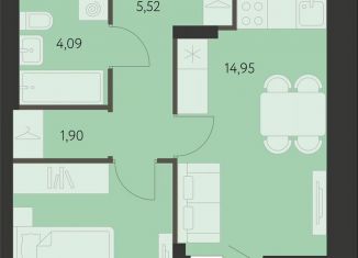 Продается 1-ком. квартира, 38.8 м2, Екатеринбург, метро Чкаловская, улица Вильгельма де Геннина, 23