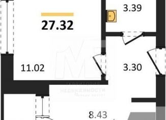 Продается 1-комнатная квартира, 27.3 м2, Калининград, Московский район