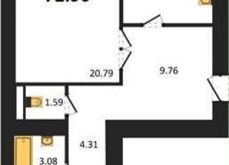 Продам 2-комнатную квартиру, 72.9 м2, Воронеж, переулок Здоровья, 90Г/1к1