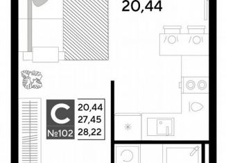 Продам квартиру студию, 28.2 м2, Тула, Привокзальный территориальный округ, улица Болдина, 22