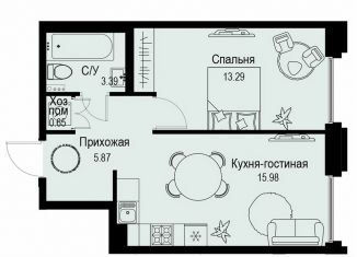 Продажа однокомнатной квартиры, 39.2 м2, Санкт-Петербург, метро Петроградская