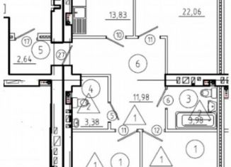 Продается трехкомнатная квартира, 90.2 м2, Омск, улица Нагибина, 44