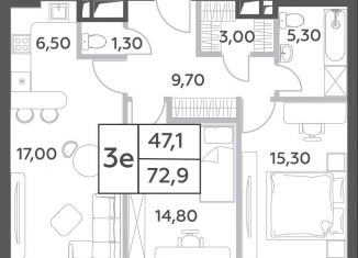 Продается 3-ком. квартира, 72.9 м2, Москва, проспект Генерала Дорохова, вл1к3, метро Ломоносовский проспект