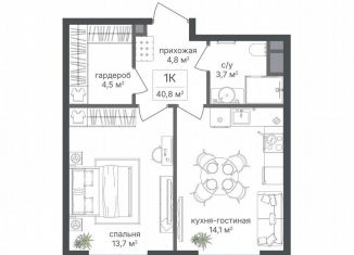 Продаю 1-ком. квартиру, 40.8 м2, Москва, Михалковская улица, 48