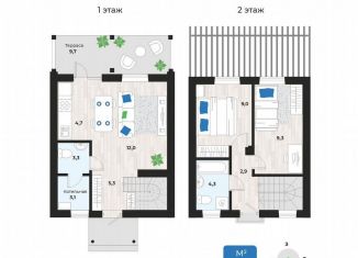 Продам 1-ком. квартиру, 56.8 м2, Новосибирская область, КП Грин Парк Заречный, 18